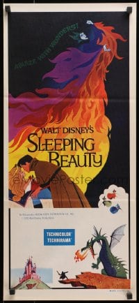 1z927 SLEEPING BEAUTY Aust daybill R1970s Walt Disney cartoon classic, used in New Zealand!