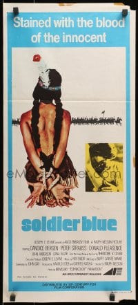 1z934 SOLDIER BLUE Aust daybill 1970 wild artwork of naked & bound Native American woman!