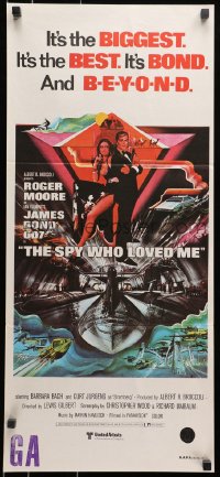 1z937 SPY WHO LOVED ME Aust daybill 1977 Roger Moore as James Bond 007 by Bob Peak!