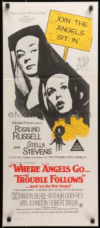 1z990 WHERE ANGELS GO TROUBLE FOLLOWS Aust daybill 1968 nuns Rosalind Russell & Stella Stevens!