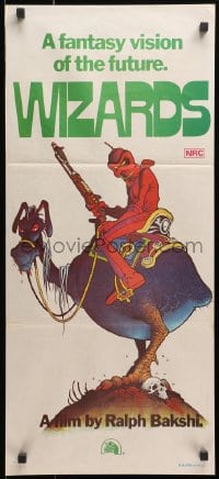 1z995 WIZARDS Aust daybill 1977 Ralph Bakshi directed, art by William Stout, no ratings stamp!