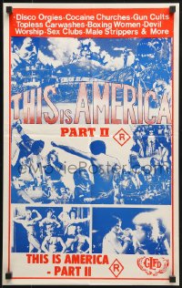 1z632 THIS IS AMERICA PART II Aust special poster 1977 wild shock-umentary of crazy people in the U.S.!