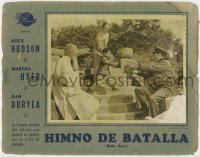 1z074 BATTLE HYMN Cuban LC 1957 Hyer, Rock Hudson as clergyman turned fighter pilot!