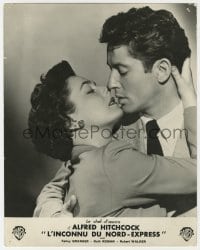 1z106 STRANGERS ON A TRAIN French LC R1950s Alfred Hitchcock, Farley Granger & Ruth Rman kiss!