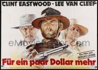1z283 FOR A FEW DOLLARS MORE German 33x47 R1978 great Casaro art of Eastwood, Kinski & Van Cleef