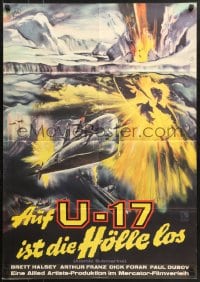 1z342 ATOMIC SUBMARINE German 1963 completely different art, hell explodes under the Arctic Sea!