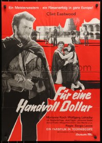 1z397 FISTFUL OF DOLLARS German 1965 introducing the man with no name, Clint Eastwood, red style!