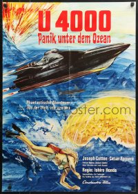 1z441 LATITUDE ZERO German 1970 cool underwater sci-fi art, sexy scuba diver!