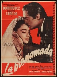 1z148 LA BIENAMADA Mexican poster 1951 gorgeous bride Columbia Dominguez, Roberto Canedo!