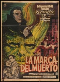 1z151 LA MARCA DEL MUERTO Mexican poster 1965 Creature of the Walking Dead, monster art!