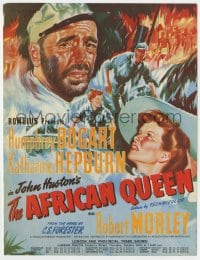 1z043 AFRICAN QUEEN English trade ad 1952 different art of Humphrey Bogart & Katharine Hepburn!