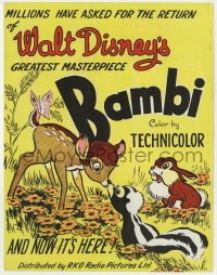1z045 BAMBI English trade ad R1948 Walt Disney cartoon deer classic, great different image!