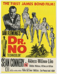 1z050 DR. NO English trade ad 1962 Sean Connery in the first James Bond film, Mitchell Hooks art!