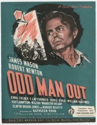 1z059 ODD MAN OUT English trade ad 1947 art of manhunt for James Mason, directed by Carol Reed!