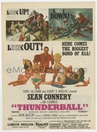 1z065 THUNDERBALL English trade ad 1966 art of Connery as Bond by McGinnis & McCarthy, uncropped tank style!