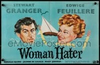 1z041 WOMAN HATER 2pg English trade ad 1948 Stewart Granger & Edwige Feuillere hate & love each other!