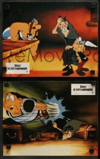 1z116 ASTERIX & THE BIG FIGHT 8 French LCs 1989 Coup du Menhir, wacky comic cartoon images!