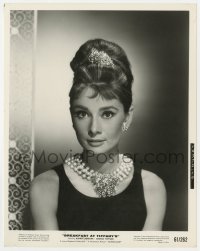 2a102 BREAKFAST AT TIFFANY'S 8x10 still 1961 head & shoulders portrait of elegant Audrey Hepburn!