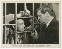 2a255 EACH DAWN I DIE 8x10.25 still R1947 George Bancroft talking to James Cagney chained in cell!