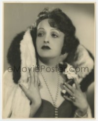 2a294 FERN ANDRA deluxe 7.75x9.75 still 1930 glamorous portrait in fur & pearls by Preston Duncan!