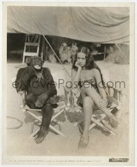 2a407 HER JUNGLE LOVE candid 8.25x10 still 1938 sad Dorothy Lamour & Jiggs the chimpanzee on set!