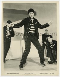 2a479 JAILHOUSE ROCK 8x10.25 still 1957 great image of Elvis Presley dancing in his prison uniform!
