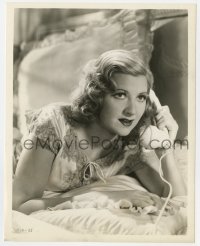 2a567 LOVE ON TOAST 8x10 key book still 1937 close up of beautiful Stella Adler with phone!