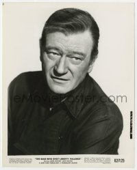 2a597 MAN WHO SHOT LIBERTY VALANCE 8x10.25 still 1962 best head & shoulders portrait of John Wayne!