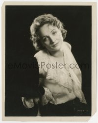 2a603 MARLENE DIETRICH 8x10.25 still 1930s waist-high portrait in lace blouse by black background!