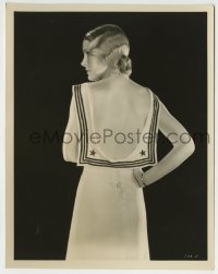2a626 MIRIAM JORDAN 8x10.25 still 1930s modeling a backless sailor dress against black background!