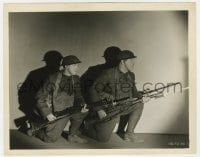 2a689 PACK UP YOUR TROUBLES 8x10.25 still 1932 Stan Laurel & Oliver Hardy kneeling with bayonets!