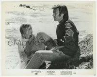 2a708 PLAY MISTY FOR ME 8x10.25 still 1971 close up of Clint Eastwood & Donna Mills at the beach!