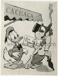 2a775 SALUDOS AMIGOS 7.25x9.75 still 1943 Joe Carioca introduces himself to Donald Duck!