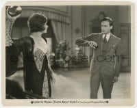 2a920 TRUTH ABOUT YOUTH 8x10.25 still 1930 Myrna Loy about to throw a vase at David Manners!