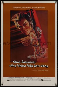 2b606 ANY WHICH WAY YOU CAN 1sh 1980 cool artwork of Clint Eastwood & Clyde by Bob Peak!