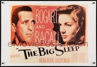 2b526 BIG SLEEP 26x38 commercial poster 1980s Humphrey Bogart, sexy Lauren Bacall, Howard Hawks!
