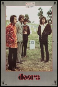 2b537 DOORS 23x35 Dutch commercial poster 1991 Morrison, Manzarek, Densmore & Krieger in cemetery!