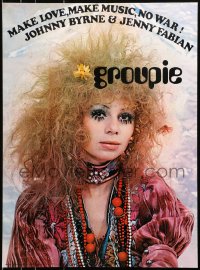 2b548 GROUPIE 22x29 Dutch commercial poster 1969 Fabian's book, Penney de Jager in wild make-up!