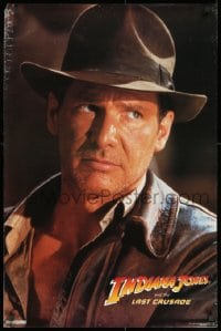 2b549 INDIANA JONES & THE LAST CRUSADE 21x32 commercial poster 1989 close-up of Ford w/ fedora!