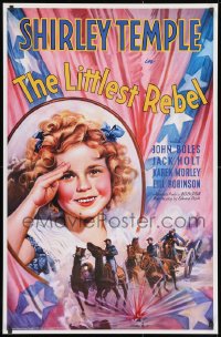 2b557 LITTLEST REBEL 26x40 commercial poster 1999 art of Shirley Temple + soldiers by Maturo!