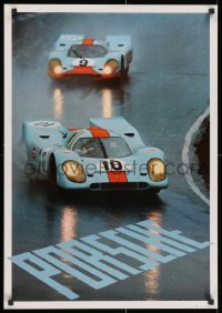 2b569 PORSCHE 21x30 commercial poster 2010s great image of two 917s on track!