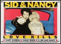 2b506 SID & NANCY 28x38 English REPRO poster 1986 Gary Oldman as Vicious, Chloe Webb!
