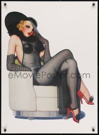 2b588 ENOCH BOLLES 24x33 commercial poster 1980s pin-up art of a sexy woman in a chair!