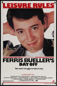 2b702 FERRIS BUELLER'S DAY OFF 1sh 1986 c/u of Matthew Broderick in John Hughes teen classic!