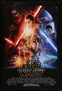 2b706 FORCE AWAKENS int'l advance DS 1sh 2015 Star Wars: Episode VII, Ford, Fisher, cool montage!
