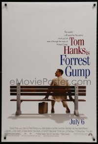 2b707 FORREST GUMP advance DS 1sh 1994 Tom Hanks sits on bench, Robert Zemeckis classic!
