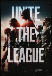 2b784 JUSTICE LEAGUE teaser DS 1sh 2017 group profile of Gadot as Wonder Woman, Momoa, top cast!