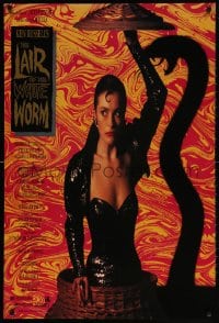 2b792 LAIR OF THE WHITE WORM 1sh 1988 Ken Russell, image of sexy Amanda Donohoe with snake shadow!