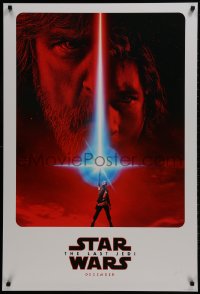 2b795 LAST JEDI teaser DS 1sh 2017 Star Wars, incredible sci-fi image of Hamill, Driver & Ridley!