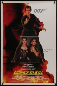 2b803 LICENCE TO KILL 1sh 1989 Timothy Dalton as James Bond, sexy Carey Lowell & Talisa Soto!